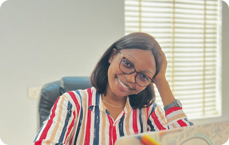 Bose May in an office