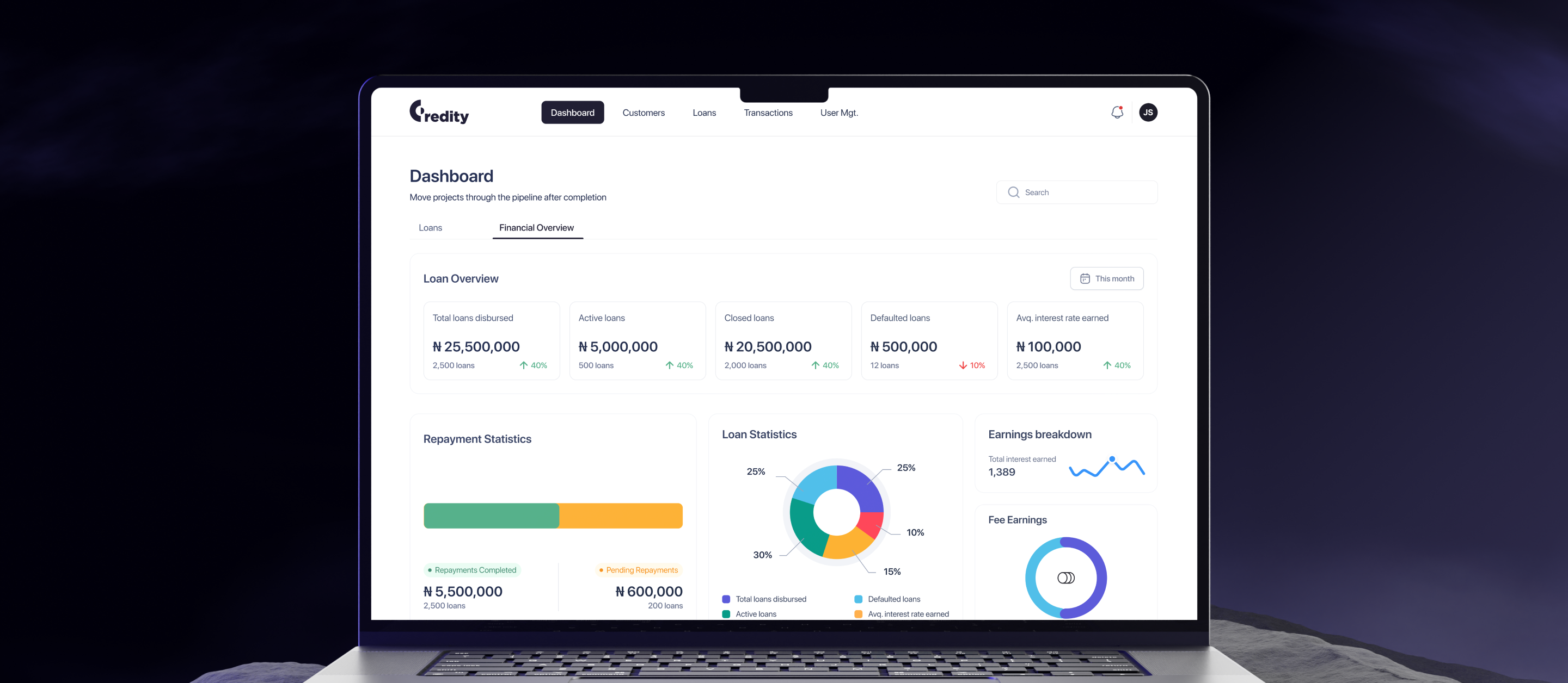 Creditty landing page