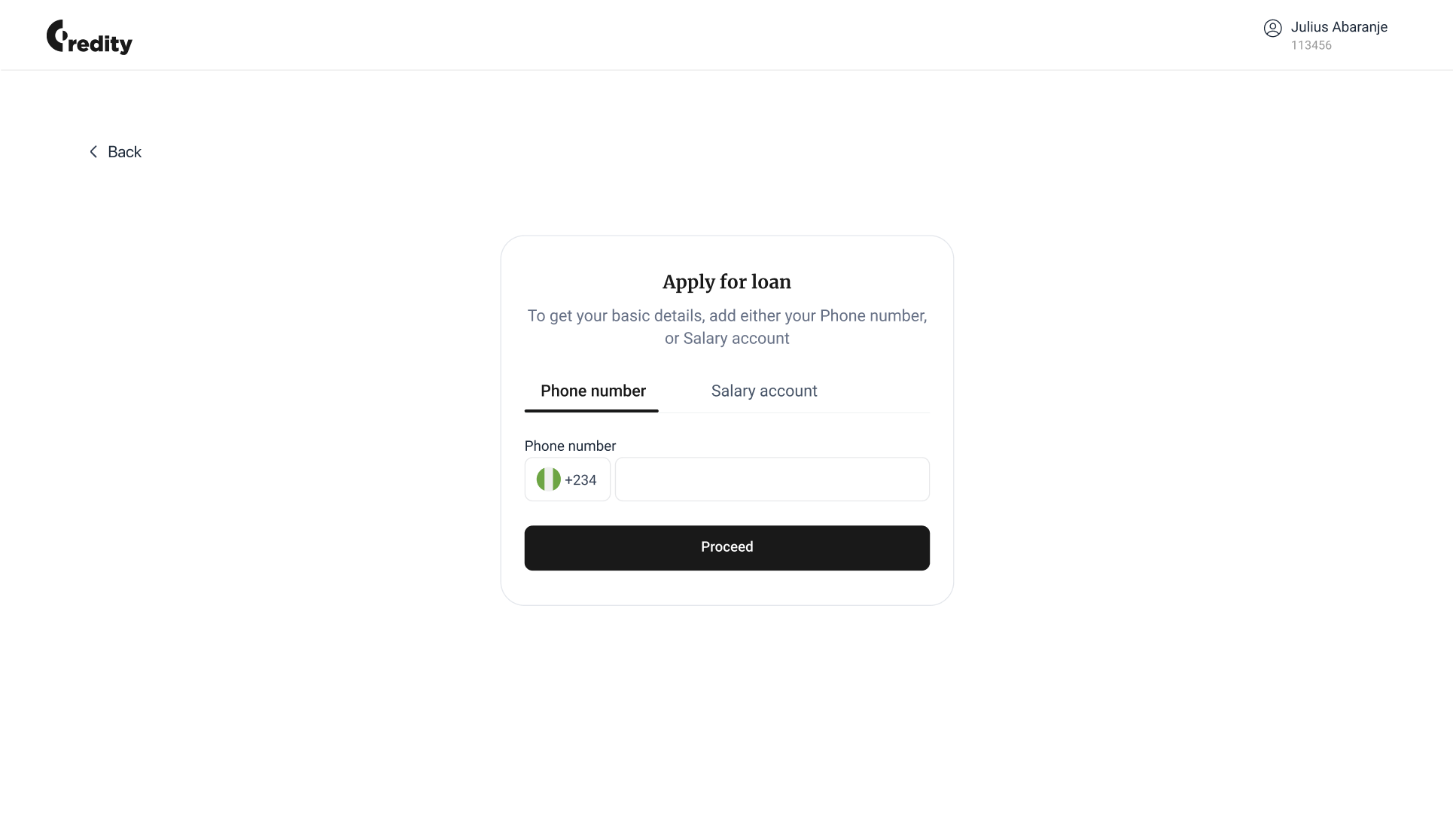 Creditty - apply for loan