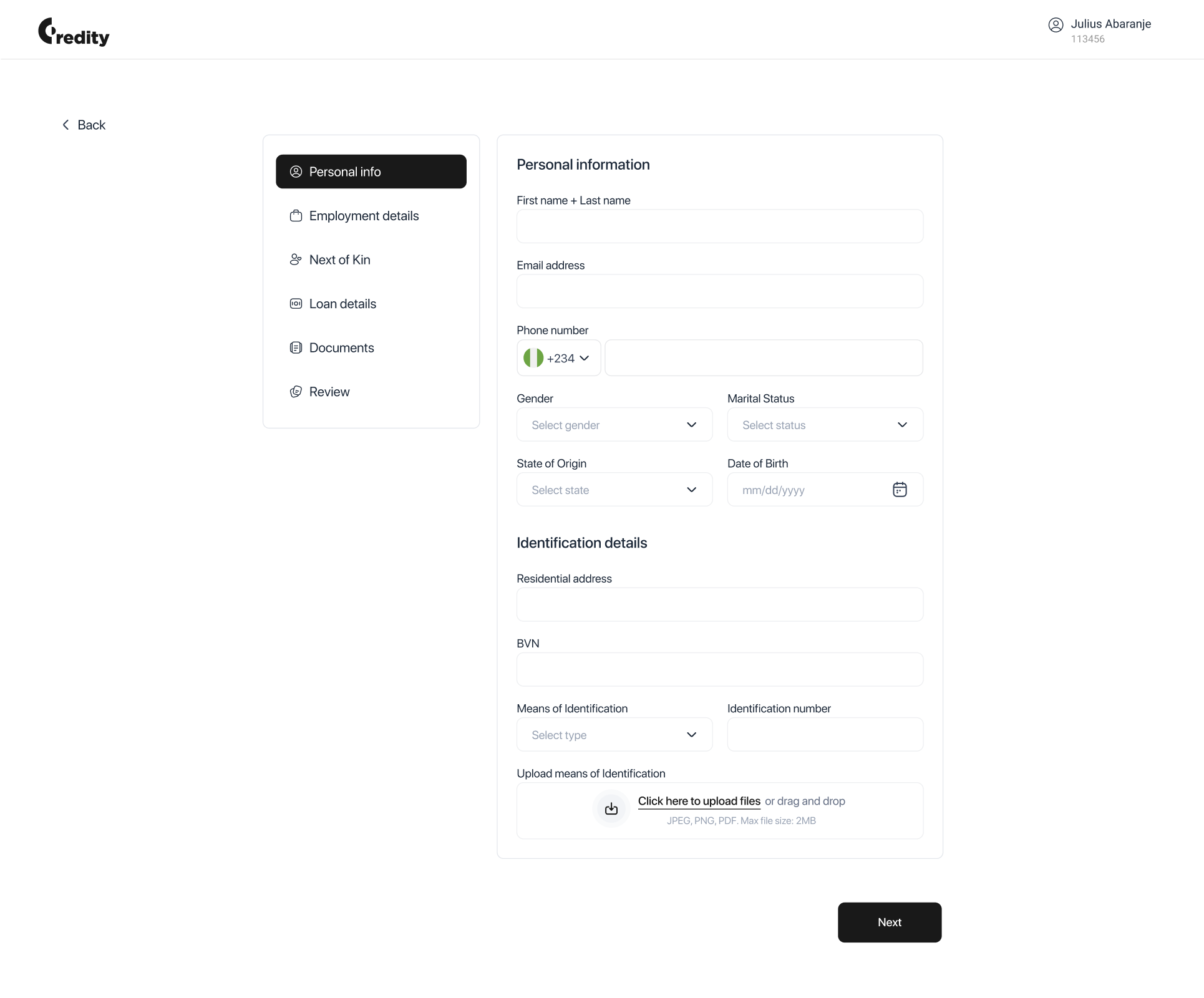 Creditty - apply for loan