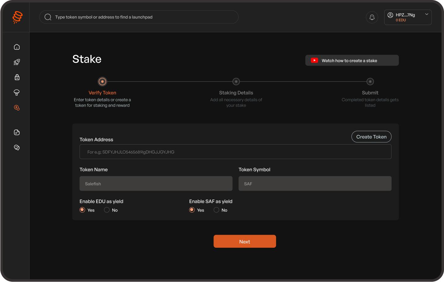 Launchpad create token