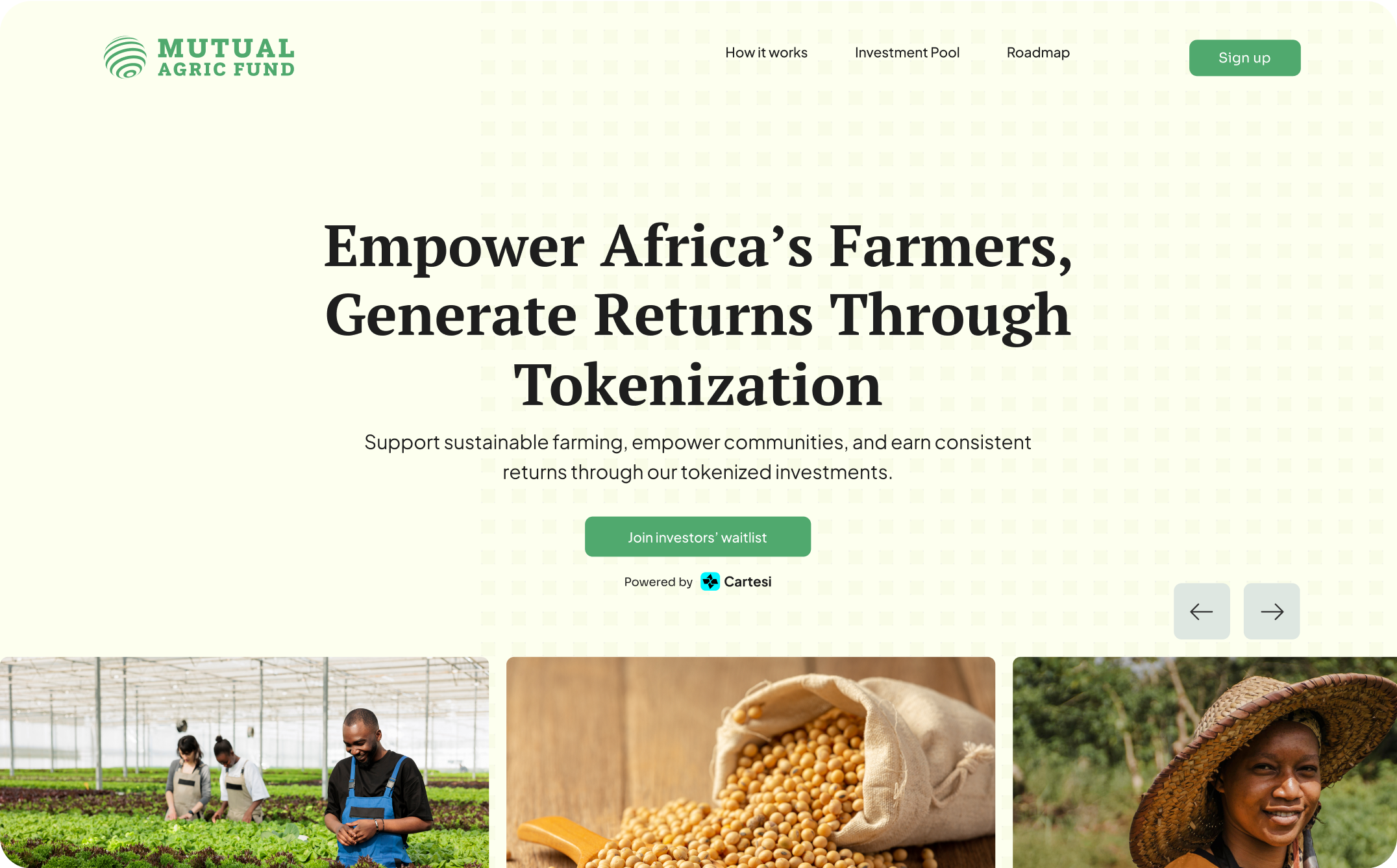 Mutual Agric Fund landing page